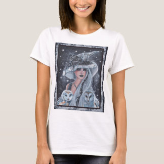 ハロウィンの魔女とフクロウ Tシャツ