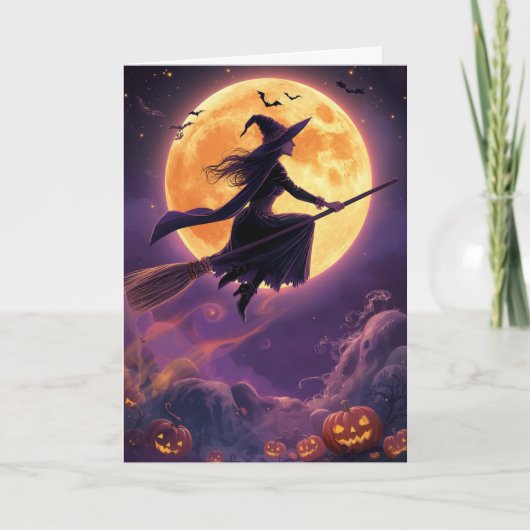 ハロウィンの魔女と月夜 シーズンカード (正面)