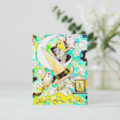 ハロウィンの魔女のアートプリント シーズンカード (スタンド正面)