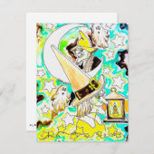 ハロウィンの魔女のアートプリント シーズンカード (正面/裏面)