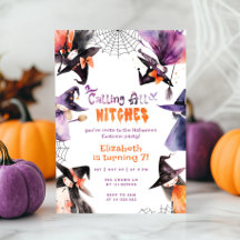 ハロウィンの魔女のコスチュームパーティーのお呼び出し