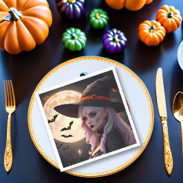 ハロウィンの魔女のメスレメディ スタンダードカクテルナプキン
