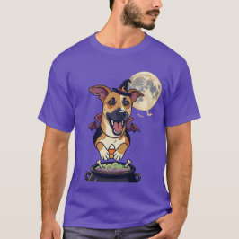 ハロウィンの魔女の仔犬 Tシャツ