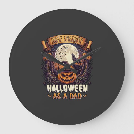 ハロウィンの魔女の吊るし飾り 怖いお家 ラージ壁時計 (正面)
