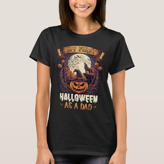 ハロウィンの魔女の吊るし飾り 怖いお家 Tシャツ (正面)