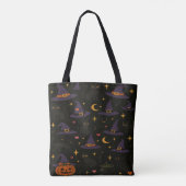 ハロウィンの魔女の帽子とジャックランタン トートバッグ (裏面)