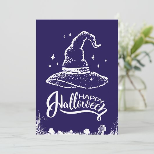 ハロウィンの魔女の帽子と墓地 シーズンカード (スタンド正面)