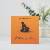 ハロウィンの魔女の帽子と蜘蛛 招待状 (スタンド正面)