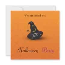 ハロウィンの魔女の帽子と蜘蛛