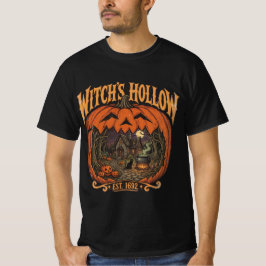ハロウィンの魔女の洞窟のカボチャの魔法の森 Tシャツ