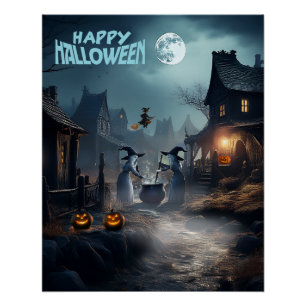 ハロウィンの魔女の通り ポスター