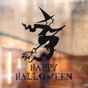 ハロウィンの魔女の黒いカスタム文字飾り ウィンドウサイン