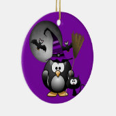 ハロウィンの魔女ペンギン セラミックオーナメント (右)