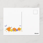 ハロウィンの魔女帽子を被ったかわいい猫 ポストカード (裏面)