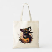 ハロウィンの魔女猫 トートバッグ (裏面)