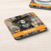 ハロウィンの魔女 コースター (左側)