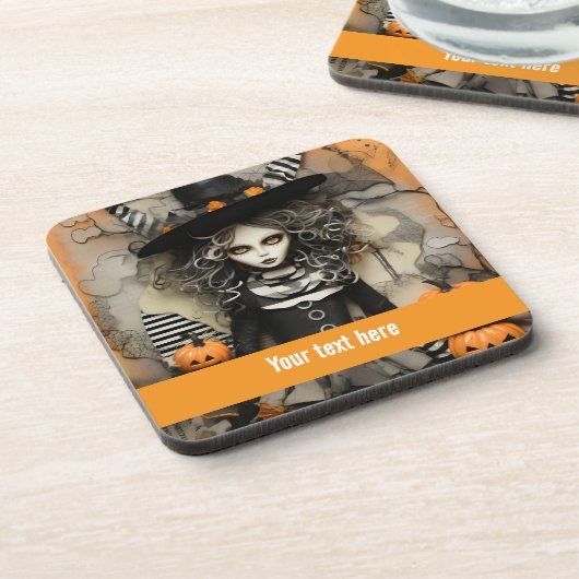 ハロウィンの魔女 コースター (左側)