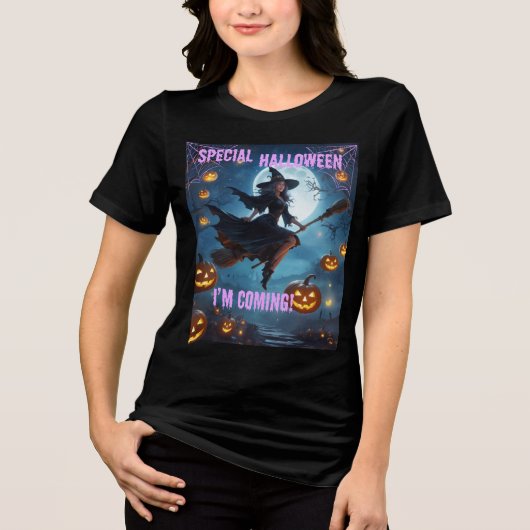 ハロウィンの魔女 トライブレンドTシャツ (正面)