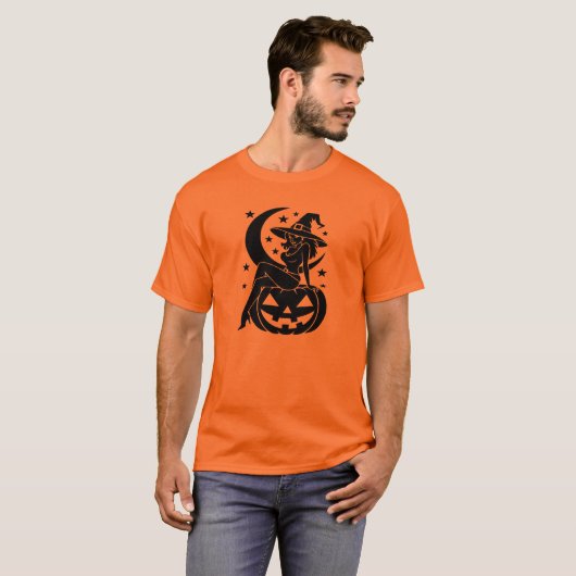 ハロウィンの魔女 Tシャツ (正面フル)