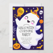 ハロウィンの魔法のゴーストパーティー 招待状 (正面)