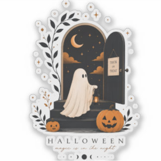 ハロウィンの魔法の扉 - スプーキー・ナイト シール