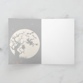ハロウィンの魔法使いおよびフクロウの挨拶状 カード (内部)