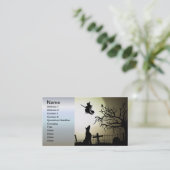 ハロウィンの魔法使いおよび遠ぼえ犬 名刺 (スタンド正面)