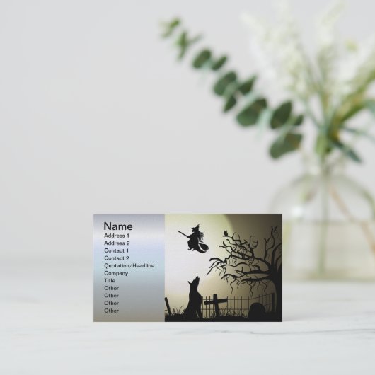 ハロウィンの魔法使いおよび遠ぼえ犬 名刺 (スタンド正面)
