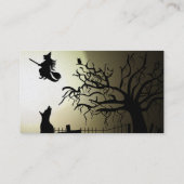 ハロウィンの魔法使いおよび遠ぼえ犬 名刺 (裏面)