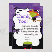 ハロウィンの魔法使いのサンキューカード サンキューカード (正面/裏面)