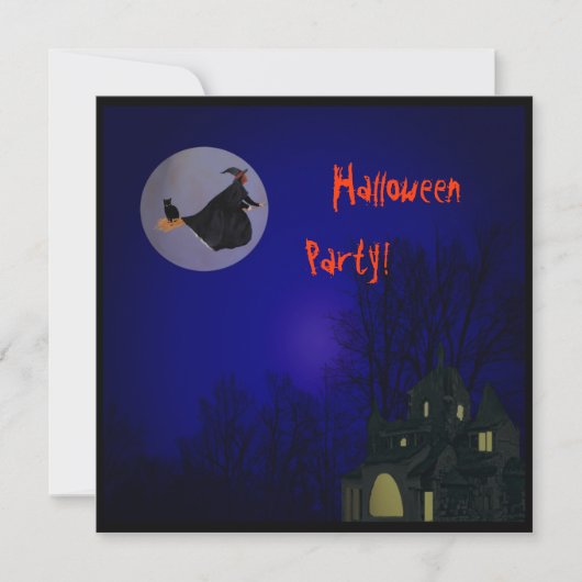 ハロウィンの魔法使いのパーティの招待状 招待状 (正面)
