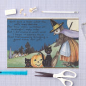 ハロウィンの魔法使いのフクロウの黒猫のパーティーのティッシュ 薄葉紙 (クラフト)