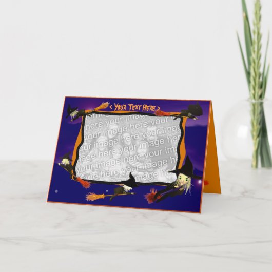 ハロウィンの魔法使いの交通(写真フレーム) カード (正面)