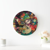 ハロウィンの魔法使いの台所 ラージ壁時計 (ホーム)