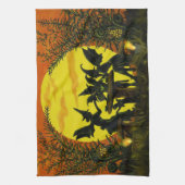 ハロウィンの魔法使いの妖精の台所タオル キッチンタオル (縦)