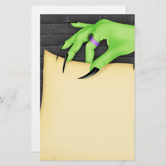 ハロウィンの魔法使いの文房具 便箋 (正面/裏面)