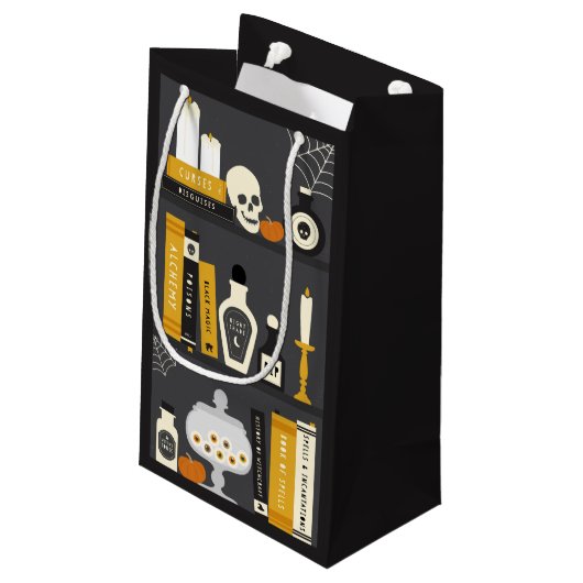 ハロウィンの魔法使いの本だなのギフトバッグ スモールペーパーバッグ (裏面アングル)