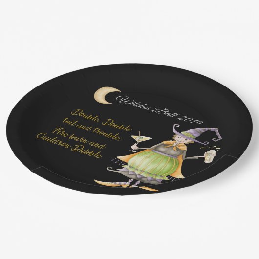 ハロウィンの魔法使いの紙皿 ペーパープレート (アングル)