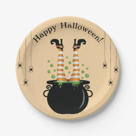 ハロウィンの魔法使いの足 かまどからはみ出る ペーパープレート
