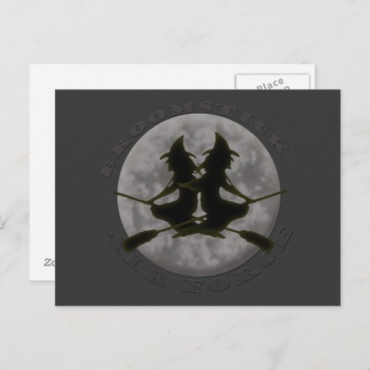 ハロウィンの魔法使いの郵便はがき ポストカード (正面/裏面)