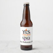 ハロウィンの魔法使いの面白いTシャツ Yes I Can Drive A Stick ビールラベル (正面)