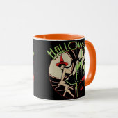 ハロウィンの魔法使いの飛行(ヴィンテージ) マグカップ (正面右)