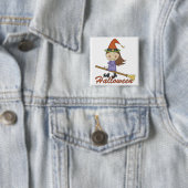 ハロウィンの魔法使いのTシャツおよびギフト 缶バッジ (インサイチュ)
