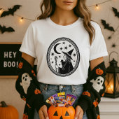 ハロウィンの魔法使い猫と大鍋ギフト Tシャツ