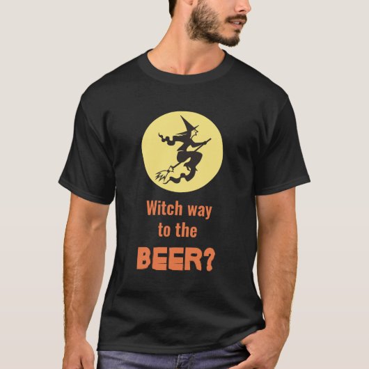 ハロウィンの魔法使い ビール 名言 黒 Tシャツ (正面)
