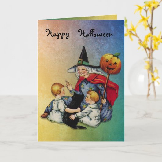 ハロウィンの魔法 カード (黄色い花)