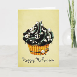 ハロウィンの黒いカップケーキ カード