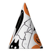 ハロウィンの黒いコウモリ、おばけ、かぼちゃ パーティーハット (右)