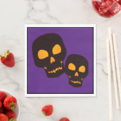 ハロウィンの黒いドクロ スタンダードランチョンナプキン (インサイチュ)