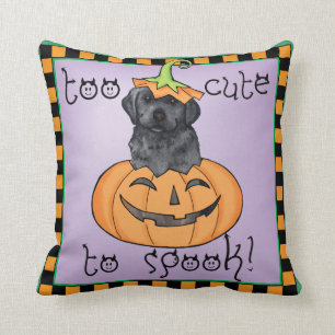 ハロウィンの黒い実験室 クッション